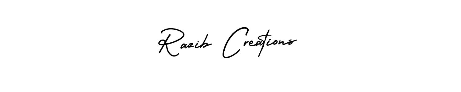 How to Draw Razib Creations signature style? AmerikaSignatureDemo-Regular is a latest design signature styles for name Razib Creations. Razib Creations signature style 3 images and pictures png