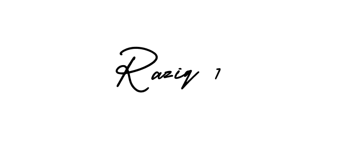 Use a signature maker to create a handwritten signature online. With this signature software, you can design (AmerikaSignatureDemo-Regular) your own signature for name Raziq 7. Raziq 7 signature style 3 images and pictures png