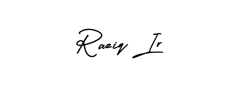 Create a beautiful signature design for name Raziq Ir. With this signature (AmerikaSignatureDemo-Regular) fonts, you can make a handwritten signature for free. Raziq Ir signature style 3 images and pictures png