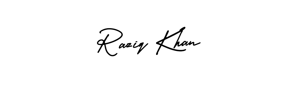 It looks lik you need a new signature style for name Raziq Khan. Design unique handwritten (AmerikaSignatureDemo-Regular) signature with our free signature maker in just a few clicks. Raziq Khan signature style 3 images and pictures png