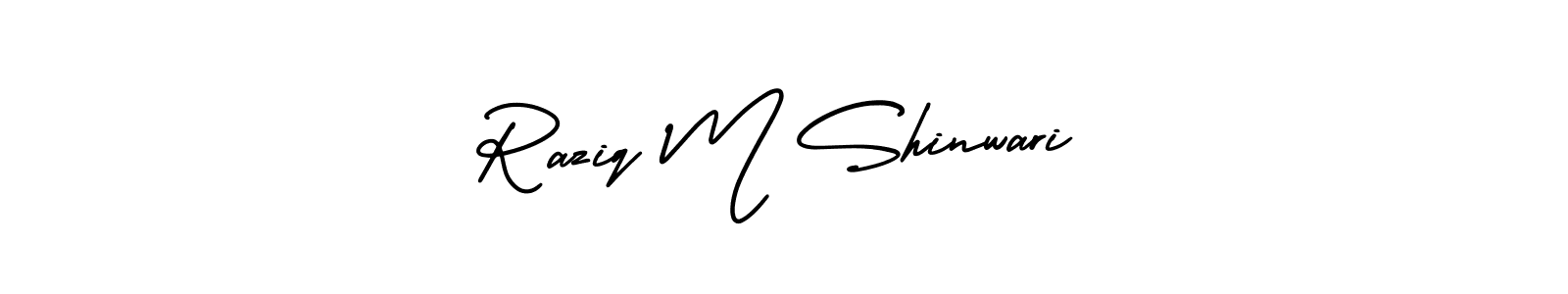 if you are searching for the best signature style for your name Raziq M Shinwari. so please give up your signature search. here we have designed multiple signature styles  using AmerikaSignatureDemo-Regular. Raziq M Shinwari signature style 3 images and pictures png