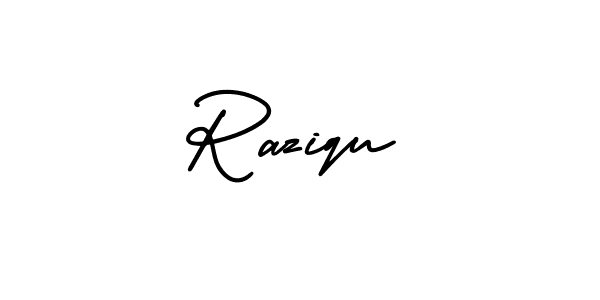 How to make Raziqu signature? AmerikaSignatureDemo-Regular is a professional autograph style. Create handwritten signature for Raziqu name. Raziqu signature style 3 images and pictures png