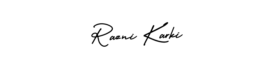 Check out images of Autograph of Razni Karki name. Actor Razni Karki Signature Style. AmerikaSignatureDemo-Regular is a professional sign style online. Razni Karki signature style 3 images and pictures png