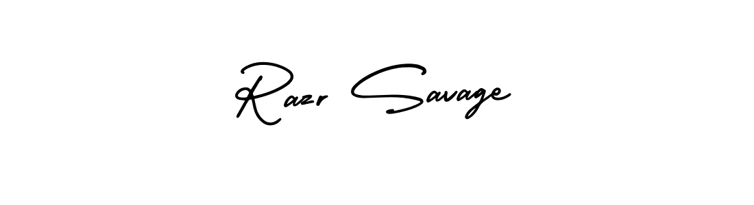 Use a signature maker to create a handwritten signature online. With this signature software, you can design (AmerikaSignatureDemo-Regular) your own signature for name Razr Savage. Razr Savage signature style 3 images and pictures png