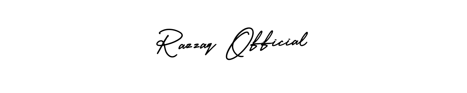 Razzaq Official stylish signature style. Best Handwritten Sign (AmerikaSignatureDemo-Regular) for my name. Handwritten Signature Collection Ideas for my name Razzaq Official. Razzaq Official signature style 3 images and pictures png