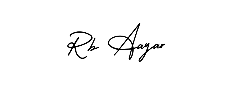 Also You can easily find your signature by using the search form. We will create Rb Aayar name handwritten signature images for you free of cost using AmerikaSignatureDemo-Regular sign style. Rb Aayar signature style 3 images and pictures png