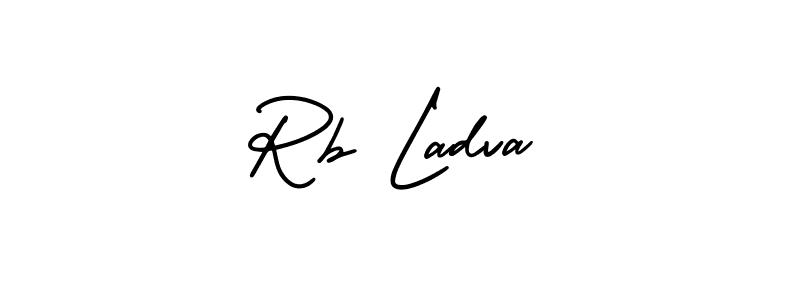The best way (AmerikaSignatureDemo-Regular) to make a short signature is to pick only two or three words in your name. The name Rb Ladva include a total of six letters. For converting this name. Rb Ladva signature style 3 images and pictures png