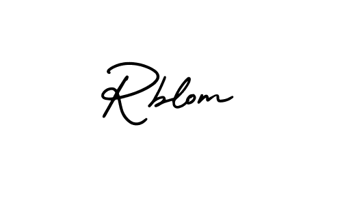 How to make Rblom signature? AmerikaSignatureDemo-Regular is a professional autograph style. Create handwritten signature for Rblom name. Rblom signature style 3 images and pictures png