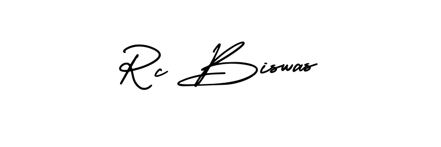 How to make Rc Biswas name signature. Use AmerikaSignatureDemo-Regular style for creating short signs online. This is the latest handwritten sign. Rc Biswas signature style 3 images and pictures png