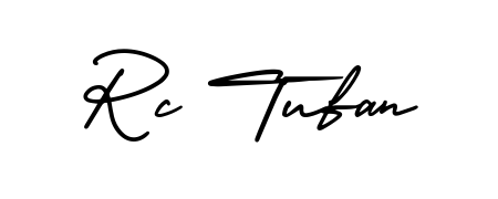 Try this chic Rc Tufan handwritten sign style. Using AmerikaSignatureDemo-Regular font elements, it gives your name a sleek, memorable identity. Rc Tufan signature style 3 images and pictures png