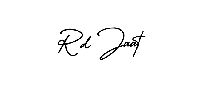 You should practise on your own different ways (AmerikaSignatureDemo-Regular) to write your name (Rd Jaat) in signature. don't let someone else do it for you. Rd Jaat signature style 3 images and pictures png