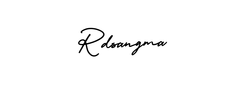 The best way (AmerikaSignatureDemo-Regular) to make a short signature is to pick only two or three words in your name. The name Rdsangma include a total of six letters. For converting this name. Rdsangma signature style 3 images and pictures png
