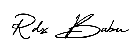 You can use this online signature creator to create a handwritten signature for the name Rdx Babu. This is the best online autograph maker. Rdx Babu signature style 3 images and pictures png