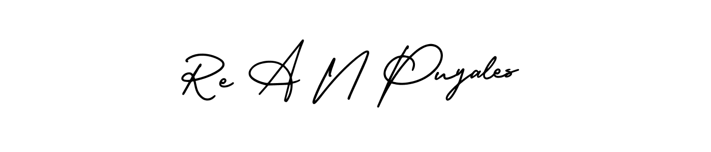 AmerikaSignatureDemo-Regular is a professional signature style that is perfect for those who want to add a touch of class to their signature. It is also a great choice for those who want to make their signature more unique. Get Re A N Puyales name to fancy signature for free. Re A N Puyales signature style 3 images and pictures png