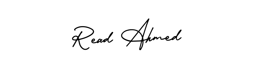 How to make Read Ahmed signature? AmerikaSignatureDemo-Regular is a professional autograph style. Create handwritten signature for Read Ahmed name. Read Ahmed signature style 3 images and pictures png