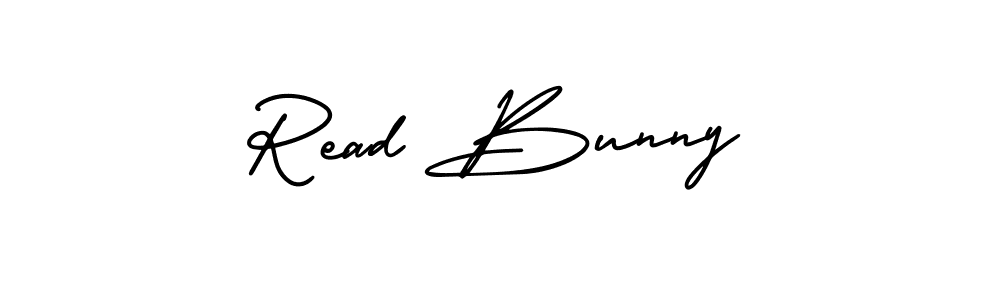 Read Bunny stylish signature style. Best Handwritten Sign (AmerikaSignatureDemo-Regular) for my name. Handwritten Signature Collection Ideas for my name Read Bunny. Read Bunny signature style 3 images and pictures png