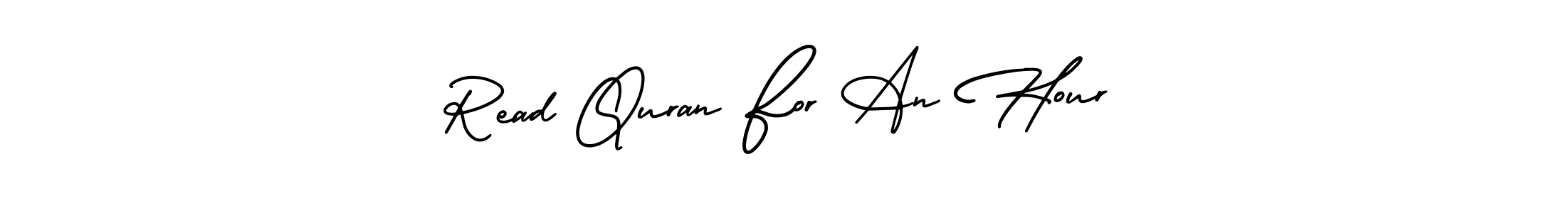 if you are searching for the best signature style for your name Read Quran For An Hour. so please give up your signature search. here we have designed multiple signature styles  using AmerikaSignatureDemo-Regular. Read Quran For An Hour signature style 3 images and pictures png