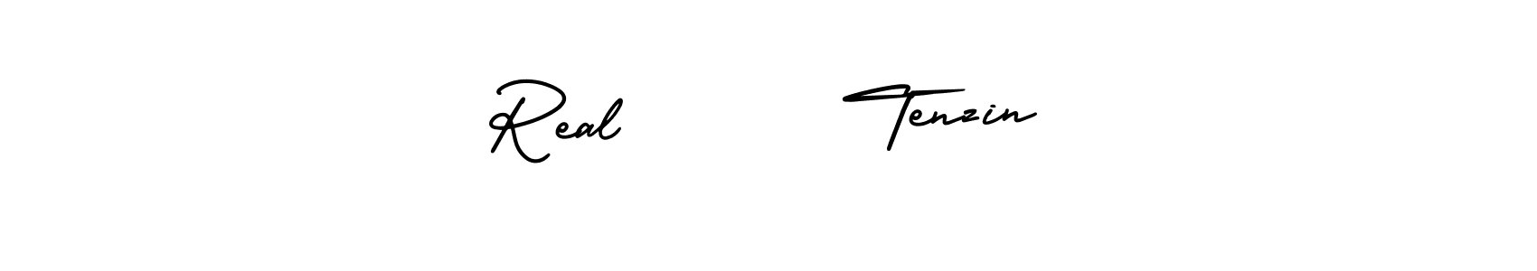 The best way (AmerikaSignatureDemo-Regular) to make a short signature is to pick only two or three words in your name. The name Real       Tenzin include a total of six letters. For converting this name. Real       Tenzin signature style 3 images and pictures png