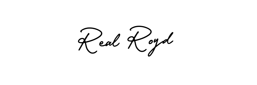How to make Real Royd name signature. Use AmerikaSignatureDemo-Regular style for creating short signs online. This is the latest handwritten sign. Real Royd signature style 3 images and pictures png