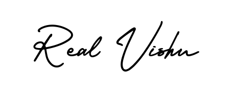 Create your official email sign-off with Real Vishu name in AmerikaSignatureDemo-Regular style. Crisp, clean, and perfectly legible across all screens. Real Vishu signature style 3 images and pictures png