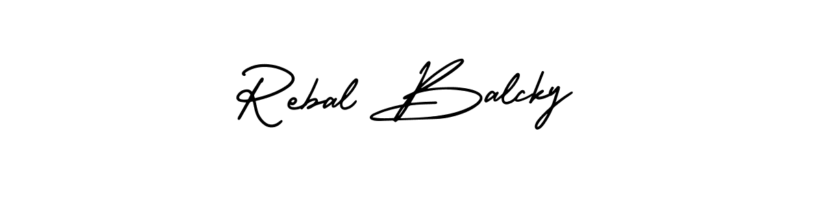 Create a beautiful signature design for name Rebal Balcky. With this signature (AmerikaSignatureDemo-Regular) fonts, you can make a handwritten signature for free. Rebal Balcky signature style 3 images and pictures png