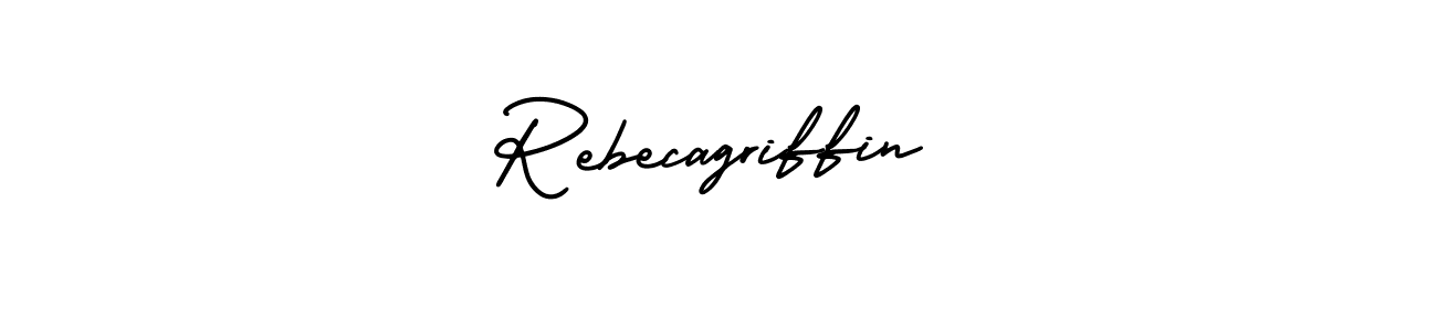 You should practise on your own different ways (AmerikaSignatureDemo-Regular) to write your name (Rebecagriffin) in signature. don't let someone else do it for you. Rebecagriffin signature style 3 images and pictures png