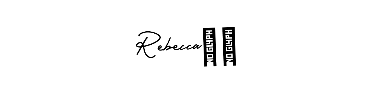 This is the best signature style for the Rebecca♥️ name. Also you like these signature font (AmerikaSignatureDemo-Regular). Mix name signature. Rebecca♥️ signature style 3 images and pictures png