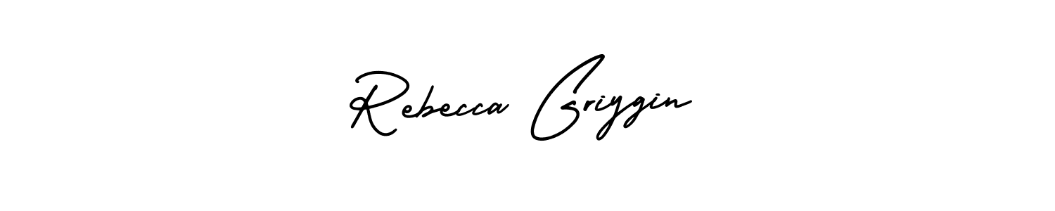 AmerikaSignatureDemo-Regular is a professional signature style that is perfect for those who want to add a touch of class to their signature. It is also a great choice for those who want to make their signature more unique. Get Rebecca Griygin name to fancy signature for free. Rebecca Griygin signature style 3 images and pictures png