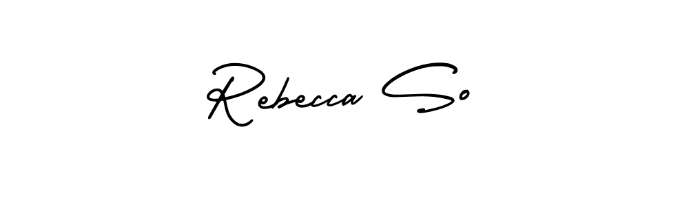 Make a beautiful signature design for name Rebecca So. With this signature (AmerikaSignatureDemo-Regular) style, you can create a handwritten signature for free. Rebecca So signature style 3 images and pictures png