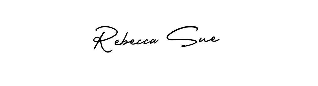 How to make Rebecca Sue name signature. Use AmerikaSignatureDemo-Regular style for creating short signs online. This is the latest handwritten sign. Rebecca Sue signature style 3 images and pictures png