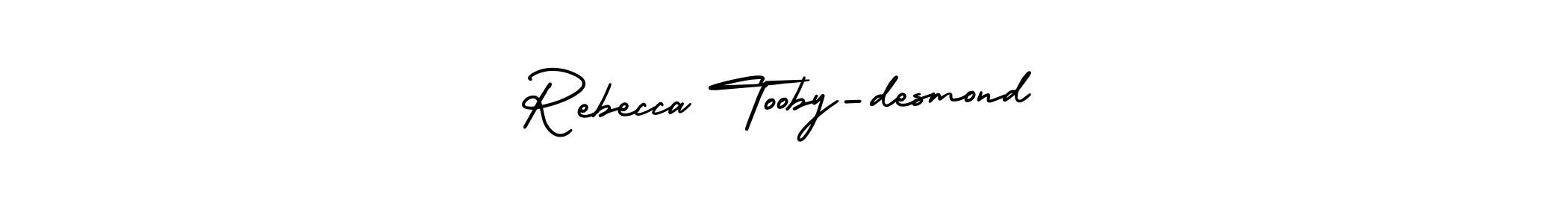 Check out images of Autograph of Rebecca Tooby-desmond name. Actor Rebecca Tooby-desmond Signature Style. AmerikaSignatureDemo-Regular is a professional sign style online. Rebecca Tooby-desmond signature style 3 images and pictures png