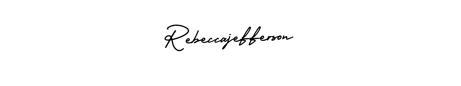 How to make Rebeccajefferson name signature. Use AmerikaSignatureDemo-Regular style for creating short signs online. This is the latest handwritten sign. Rebeccajefferson signature style 3 images and pictures png