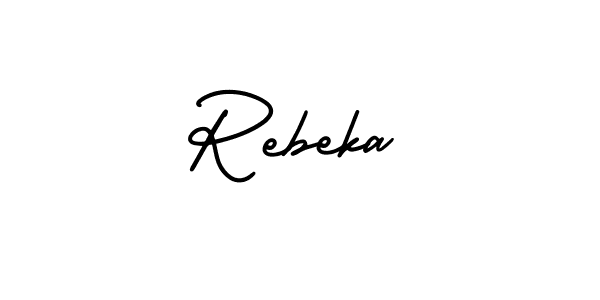 Make a beautiful signature design for name Rebeka. With this signature (AmerikaSignatureDemo-Regular) style, you can create a handwritten signature for free. Rebeka signature style 3 images and pictures png
