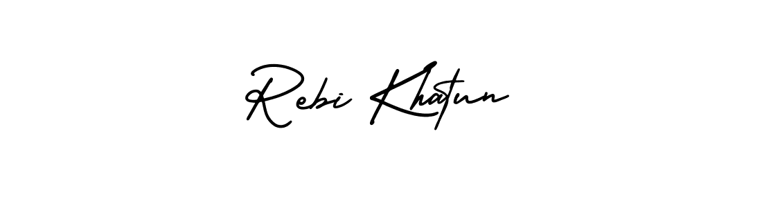 AmerikaSignatureDemo-Regular is a professional signature style that is perfect for those who want to add a touch of class to their signature. It is also a great choice for those who want to make their signature more unique. Get Rebi Khatun name to fancy signature for free. Rebi Khatun signature style 3 images and pictures png