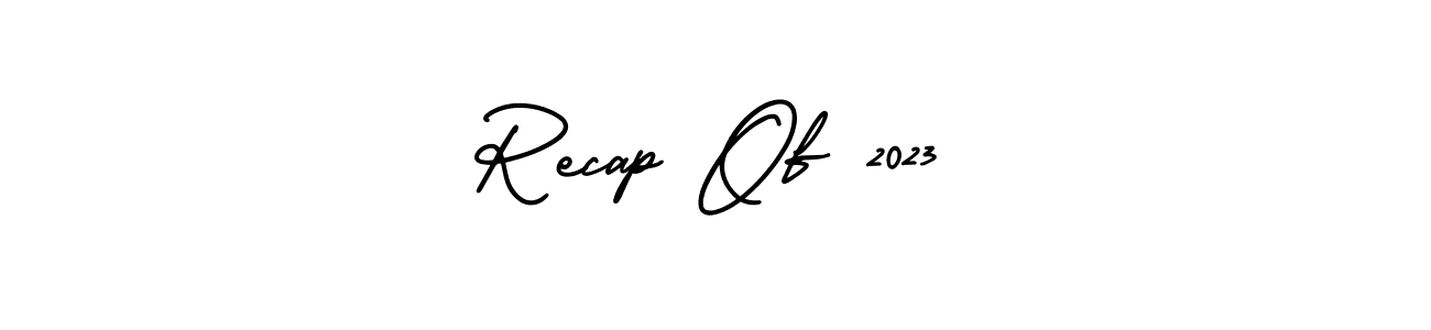 This is the best signature style for the Recap Of 2023 name. Also you like these signature font (AmerikaSignatureDemo-Regular). Mix name signature. Recap Of 2023 signature style 3 images and pictures png