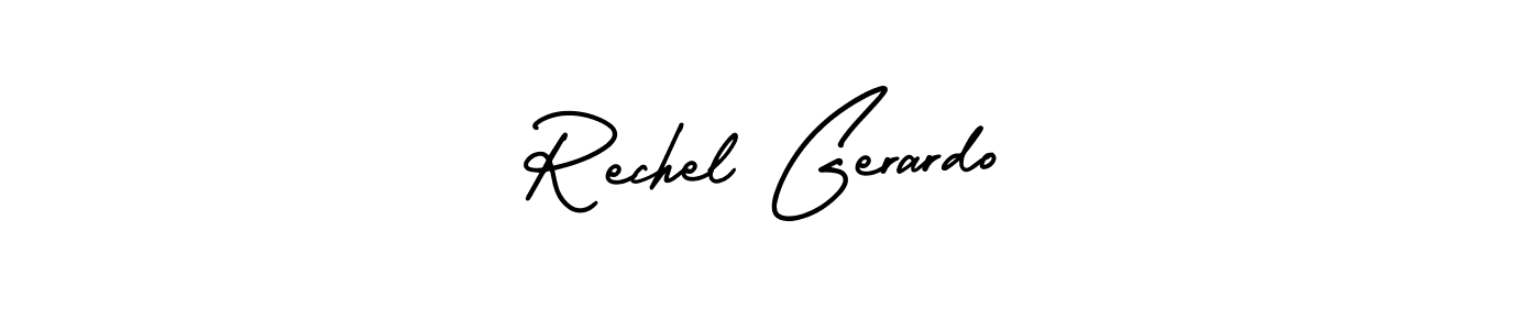 Rechel Gerardo stylish signature style. Best Handwritten Sign (AmerikaSignatureDemo-Regular) for my name. Handwritten Signature Collection Ideas for my name Rechel Gerardo. Rechel Gerardo signature style 3 images and pictures png
