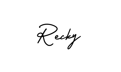 AmerikaSignatureDemo-Regular is a professional signature style that is perfect for those who want to add a touch of class to their signature. It is also a great choice for those who want to make their signature more unique. Get Recky name to fancy signature for free. Recky signature style 3 images and pictures png