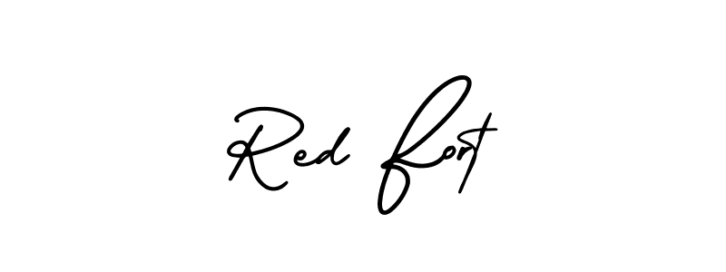 How to make Red Fort signature? AmerikaSignatureDemo-Regular is a professional autograph style. Create handwritten signature for Red Fort name. Red Fort signature style 3 images and pictures png