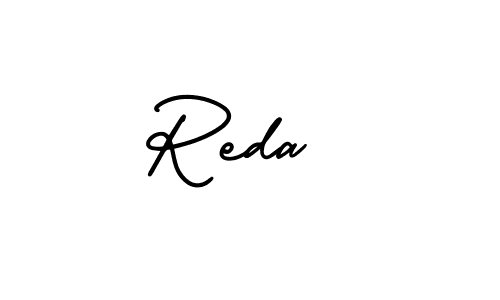 Reda  stylish signature style. Best Handwritten Sign (AmerikaSignatureDemo-Regular) for my name. Handwritten Signature Collection Ideas for my name Reda . Reda  signature style 3 images and pictures png