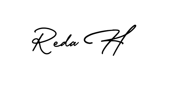 Use a signature maker to create a handwritten signature online. With this signature software, you can design (AmerikaSignatureDemo-Regular) your own signature for name Reda H. Reda H signature style 3 images and pictures png