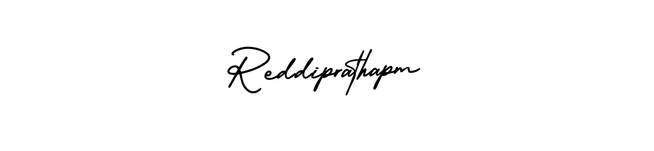The best way (AmerikaSignatureDemo-Regular) to make a short signature is to pick only two or three words in your name. The name Reddiprathapm include a total of six letters. For converting this name. Reddiprathapm signature style 3 images and pictures png