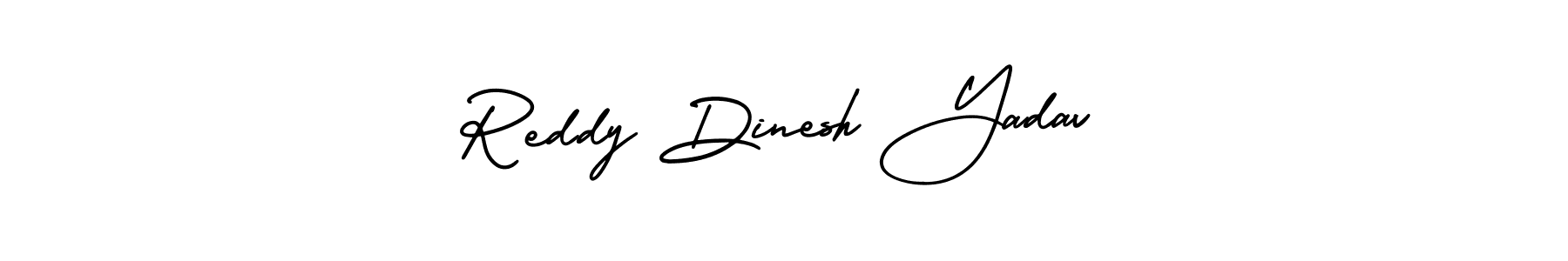 You should practise on your own different ways (AmerikaSignatureDemo-Regular) to write your name (Reddy Dinesh Yadav) in signature. don't let someone else do it for you. Reddy Dinesh Yadav signature style 3 images and pictures png