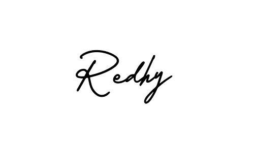 Use a signature maker to create a handwritten signature online. With this signature software, you can design (AmerikaSignatureDemo-Regular) your own signature for name Redhy. Redhy signature style 3 images and pictures png