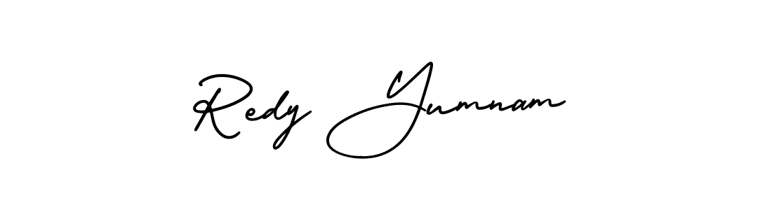 It looks lik you need a new signature style for name Redy Yumnam. Design unique handwritten (AmerikaSignatureDemo-Regular) signature with our free signature maker in just a few clicks. Redy Yumnam signature style 3 images and pictures png