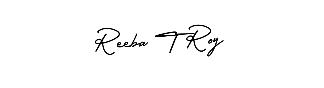 Make a beautiful signature design for name Reeba T Roy. With this signature (AmerikaSignatureDemo-Regular) style, you can create a handwritten signature for free. Reeba T Roy signature style 3 images and pictures png