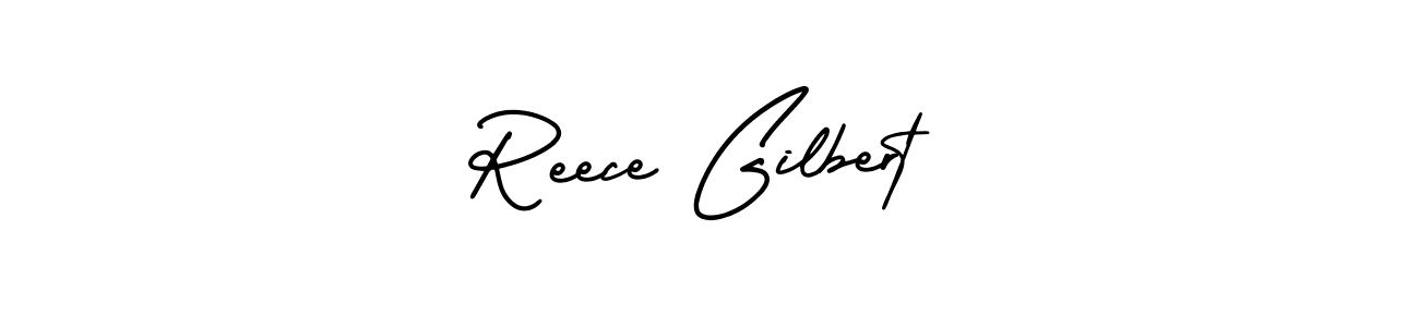 Reece Gilbert stylish signature style. Best Handwritten Sign (AmerikaSignatureDemo-Regular) for my name. Handwritten Signature Collection Ideas for my name Reece Gilbert. Reece Gilbert signature style 3 images and pictures png