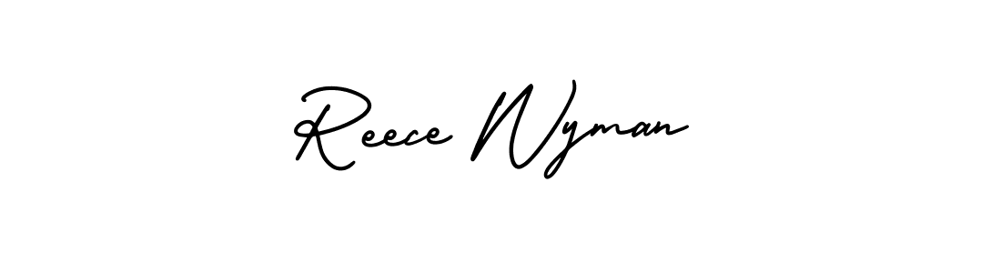 It looks lik you need a new signature style for name Reece Wyman. Design unique handwritten (AmerikaSignatureDemo-Regular) signature with our free signature maker in just a few clicks. Reece Wyman signature style 3 images and pictures png