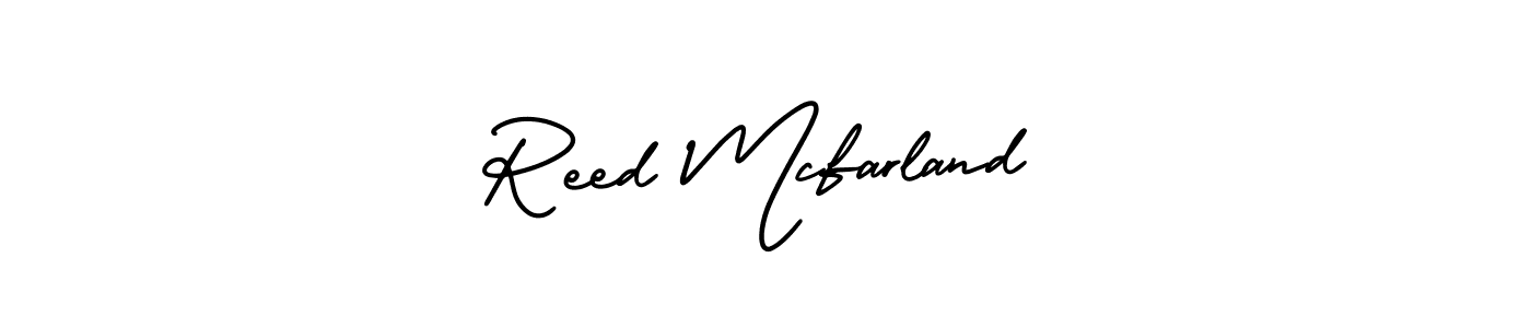 How to make Reed Mcfarland name signature. Use AmerikaSignatureDemo-Regular style for creating short signs online. This is the latest handwritten sign. Reed Mcfarland signature style 3 images and pictures png