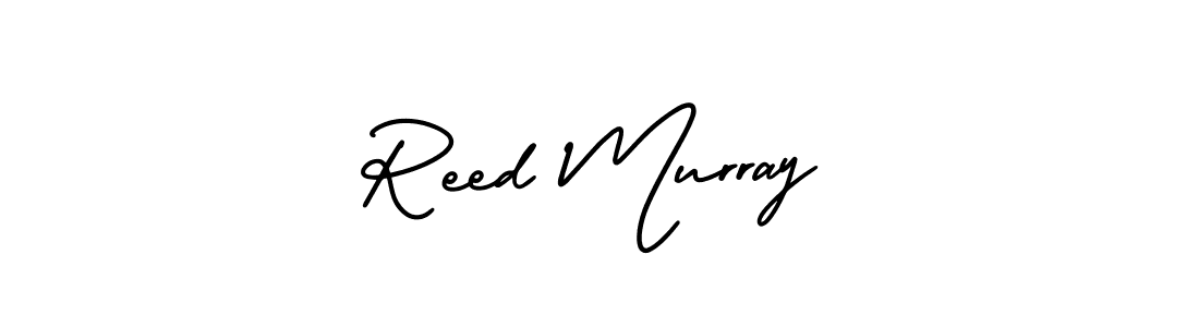 You should practise on your own different ways (AmerikaSignatureDemo-Regular) to write your name (Reed Murray) in signature. don't let someone else do it for you. Reed Murray signature style 3 images and pictures png