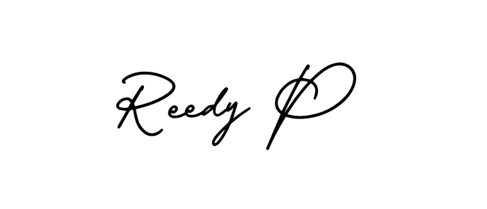 Design your own signature with our free online signature maker. With this signature software, you can create a handwritten (AmerikaSignatureDemo-Regular) signature for name Reedy P. Reedy P signature style 3 images and pictures png